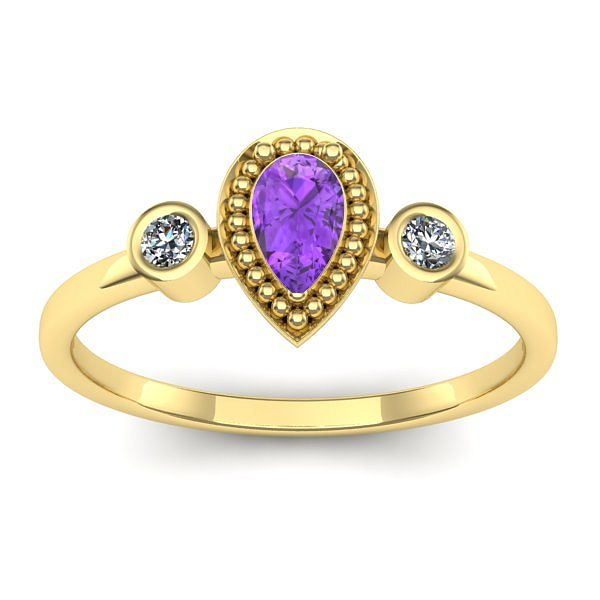 Inel de logodna cu ametist lacrima