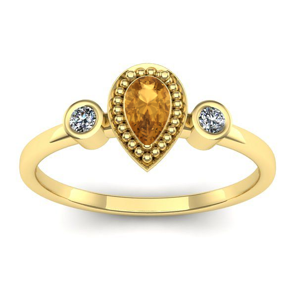 Inel logodna cu citrin lacrima