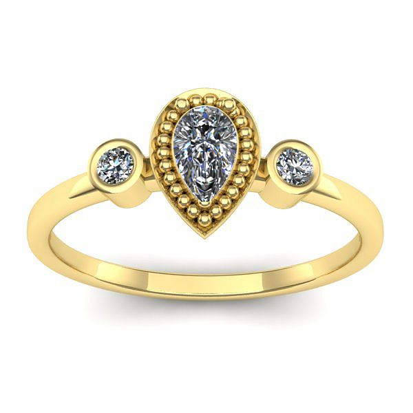 Inel logodna cu safir alb lacrima