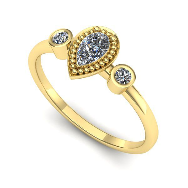 Inel logodna din aur galben cu safir alb