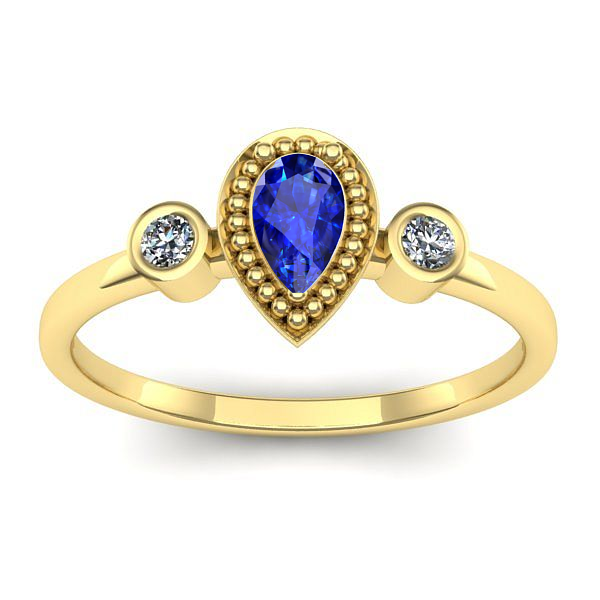 Inel cu safir lacrima