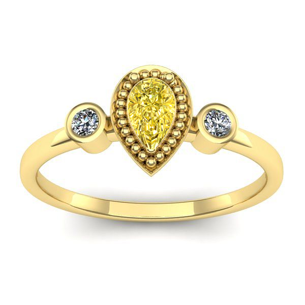 Inel de logodna cu safir galben lacrima