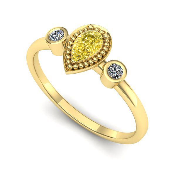 Inel de logodna din aur galben cu safir galben