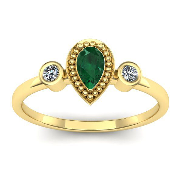 Inel de logodna cu smarald lacrima