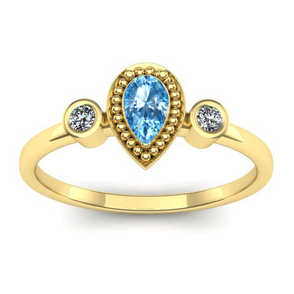 Inel logodna cu topaz blue lacrima