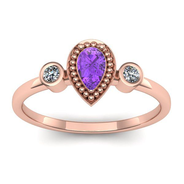 Inel cu ametist lacrima