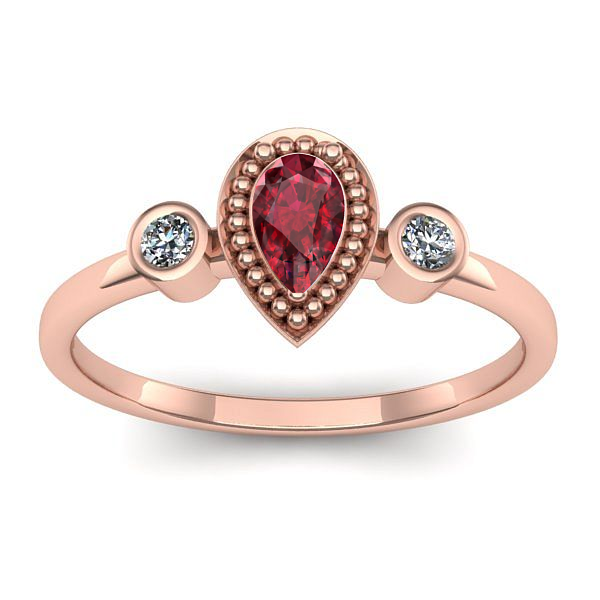 Inel de logodna cu rubin lacrima