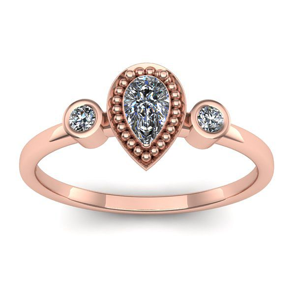 Inel cu safir alb lacrima