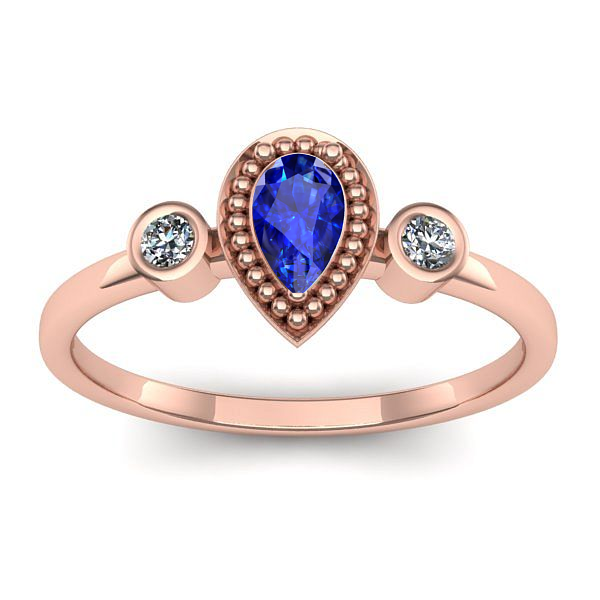 Inel logodna cu safir lacrima