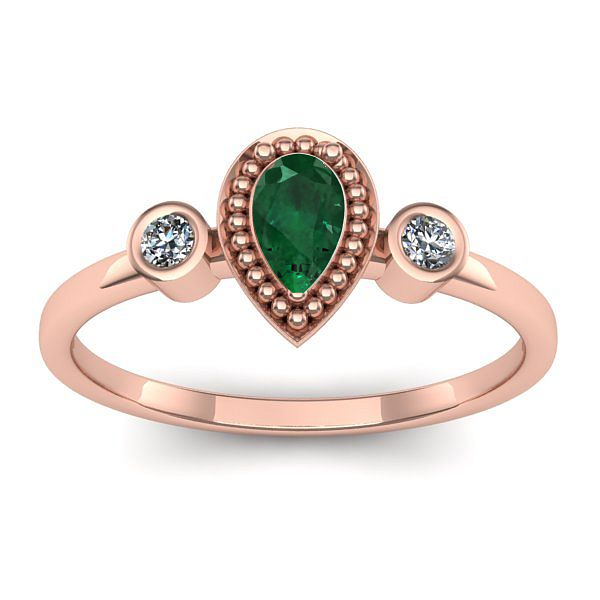 Inel de logodna cu smarald lacrima