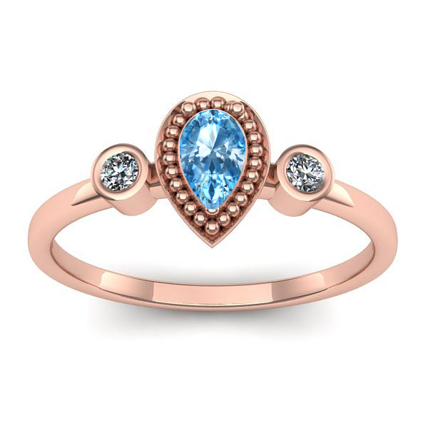 Inel cu topaz blue lacrima