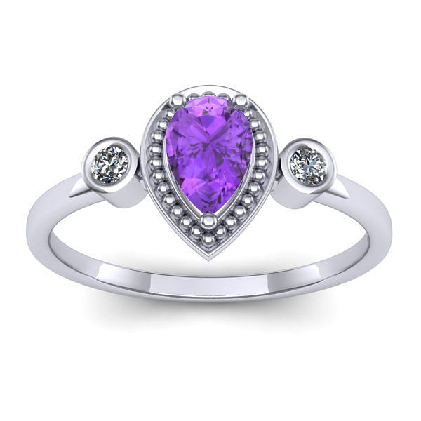 Inel cu ametist lacrima