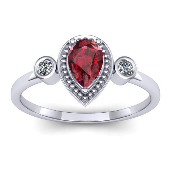 Inel cu rubin lacrima