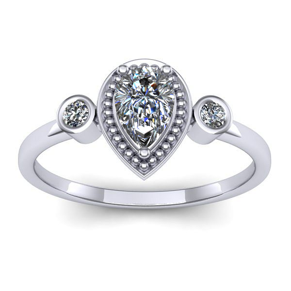 Inel de logodna cu safir alb lacrima