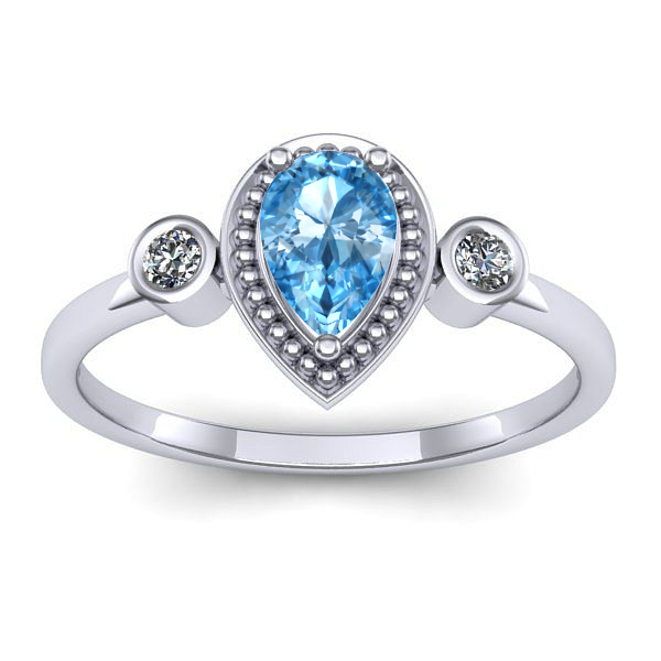 Inel de logodna cu topaz blue lacrima