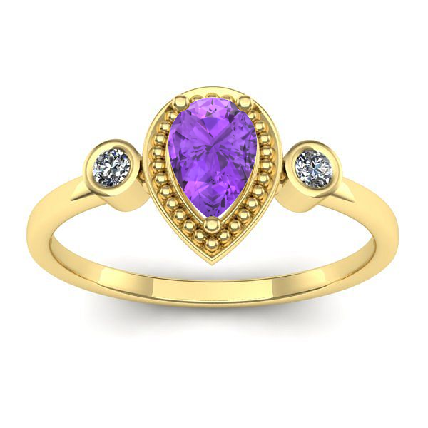 Inel cu ametist lacrima