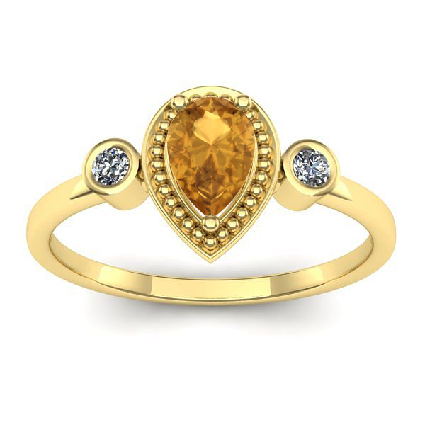 Inel cu citrin lacrima