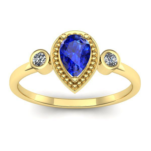 Inel logodna cu safir lacrima