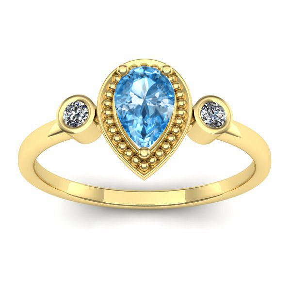 Inel de logodna cu topaz blue lacrima