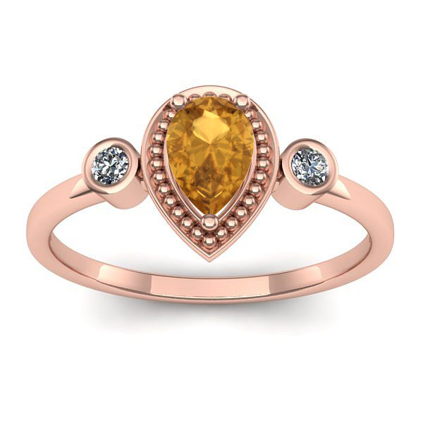 Inel de logodna cu citrin lacrima