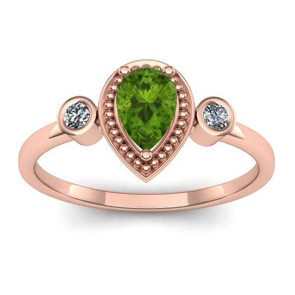 Inel cu peridot lacrima