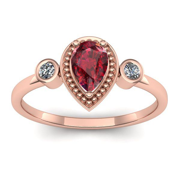 Inel cu rubin lacrima