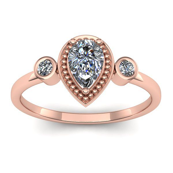 Inel logodna cu safir alb lacrima