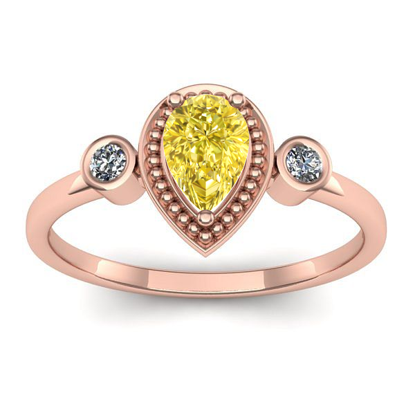 Inel de logodna cu safir galben lacrima