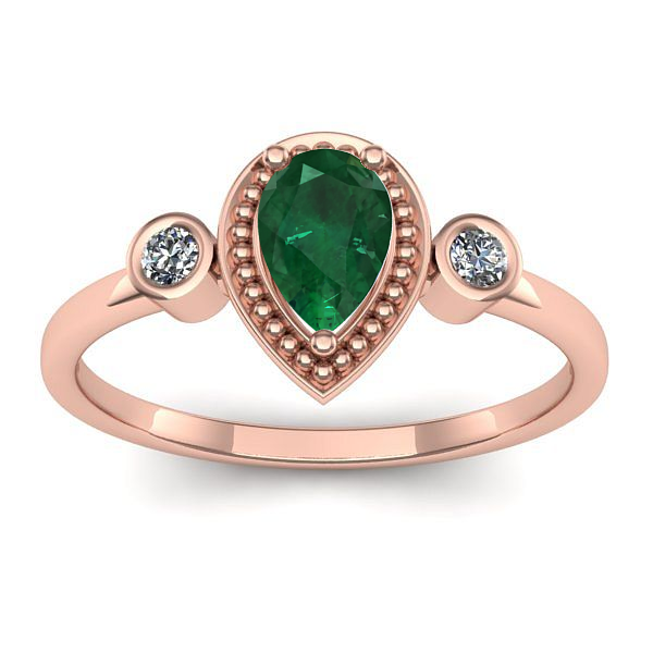 Inel cu smarald lacrima