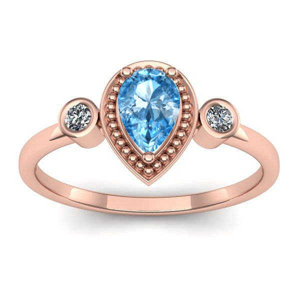 Inel cu topaz blue lacrima