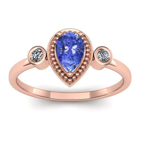Inel logodna cu tanzanit lacrima