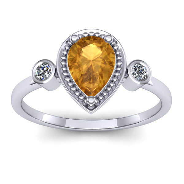 Inel de logodna cu citrin lacrima