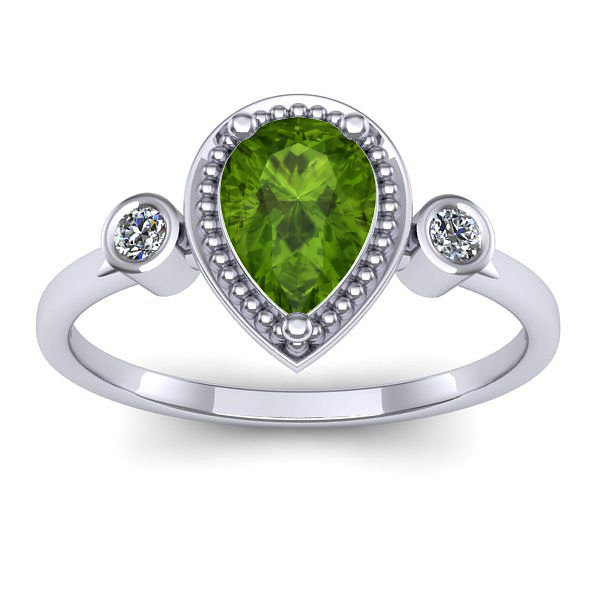 Inel cu peridot lacrima