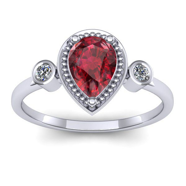 Inel de logodna cu rubin lacrima