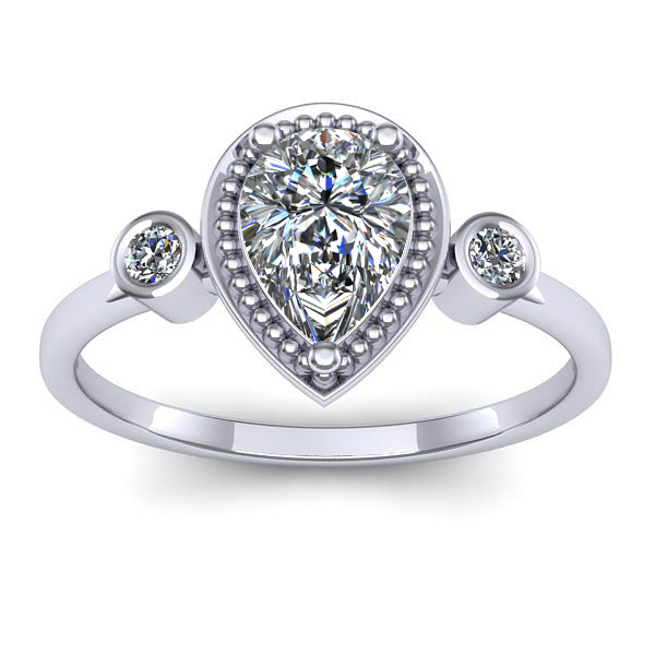 Inel cu diamant de laborator lacrima