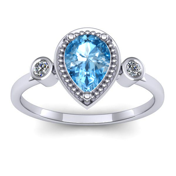 Inel de logodna cu topaz blue lacrima