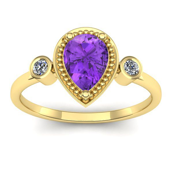 Inel logodna cu ametist lacrima