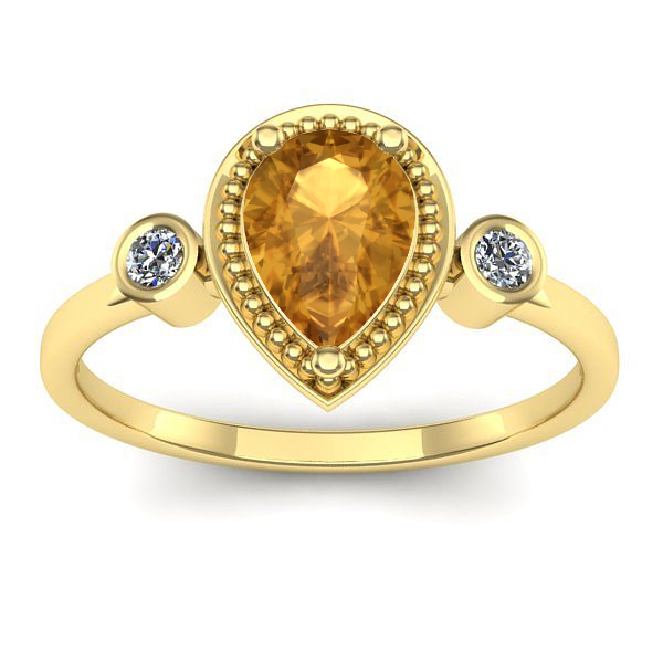 Inel cu citrin lacrima