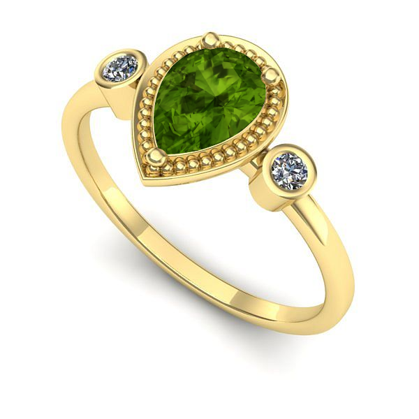 Inel din aur galben cu peridot