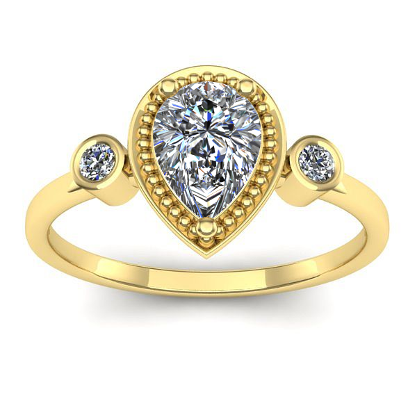 Inel cu diamant de laborator lacrima