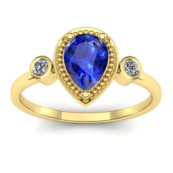 Inel logodna cu safir lacrima