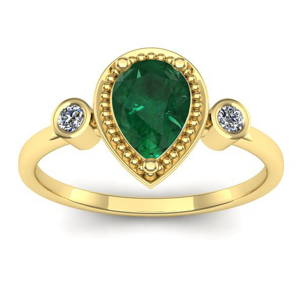 Inel cu smarald lacrima