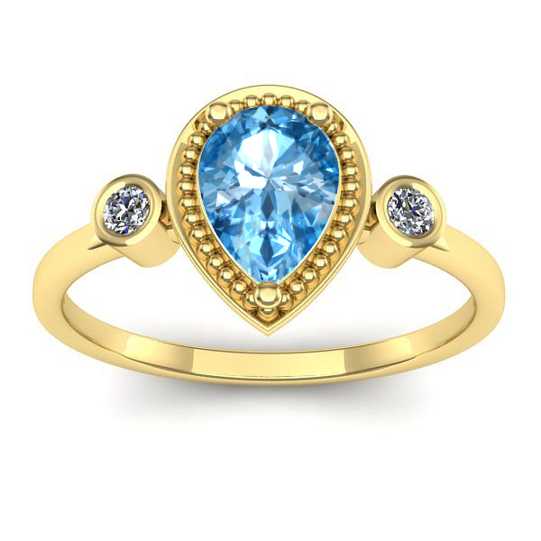 Inel de logodna cu topaz blue lacrima