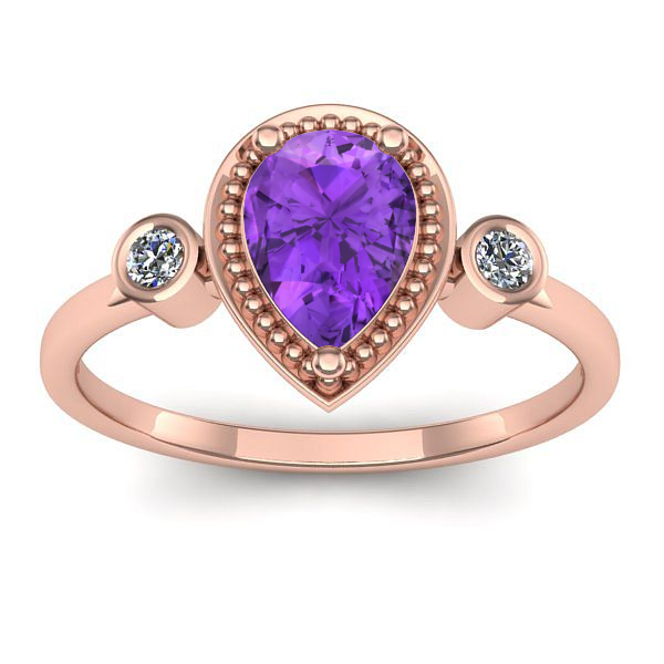 Inel logodna cu ametist lacrima