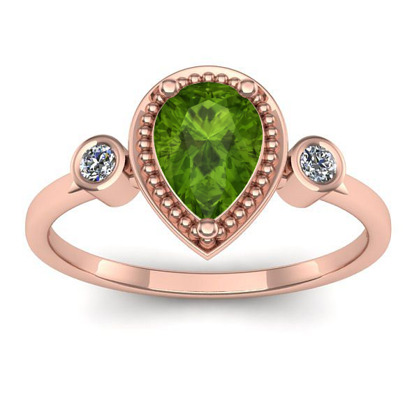 Inel logodna cu peridot lacrima