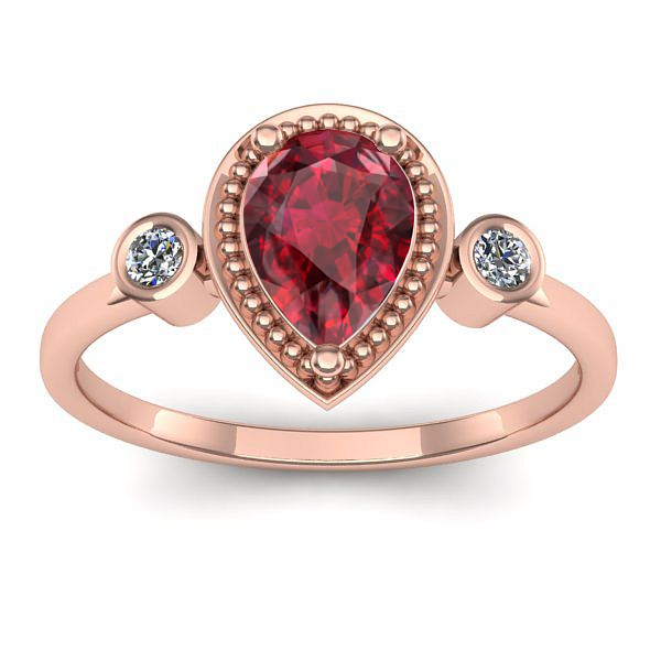 Inel cu rubin lacrima