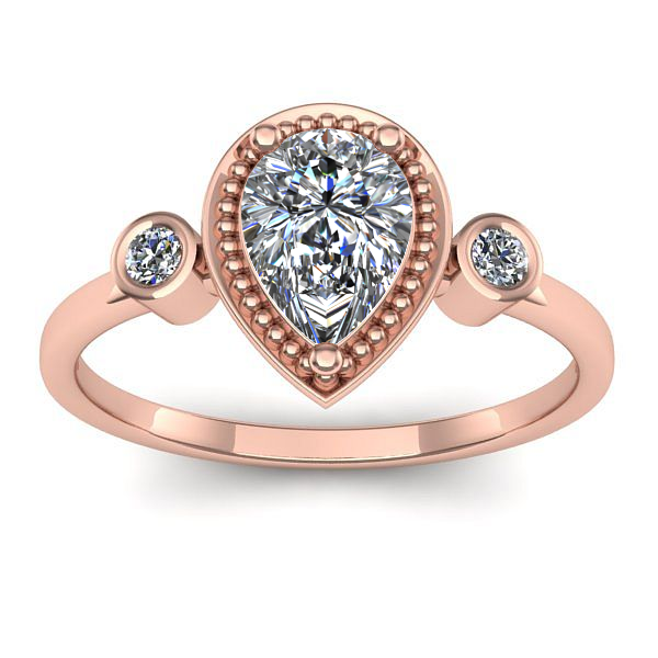 Inel logodna cu diamant de laborator lacrima