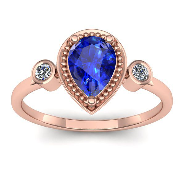 Inel logodna cu safir lacrima