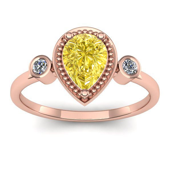 Inel cu safir galben lacrima