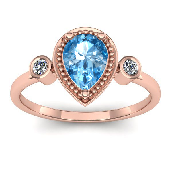 Inel cu topaz blue lacrima
